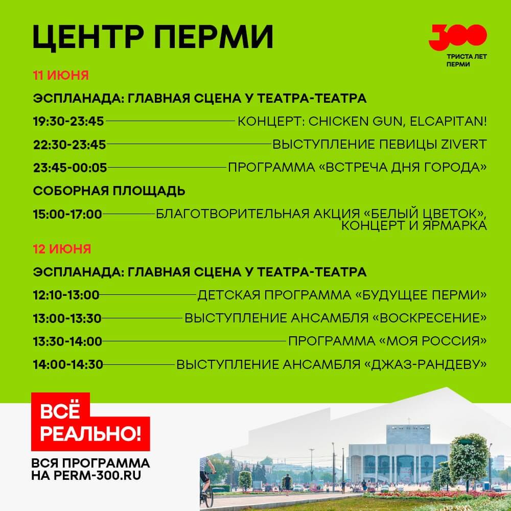 Программа празднования Дня города в Перми 12 июня 2023 года | Рифей-Пермь:  новости Перми и Пермского края